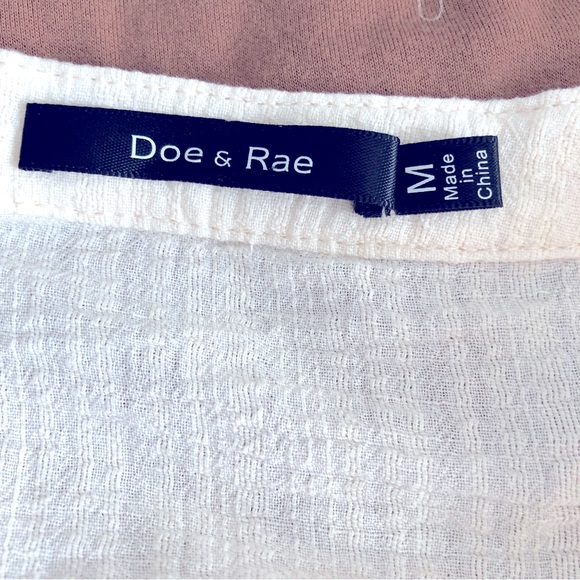 Doe & Rae cream tie sleeve boho tunic blouse medium - Picture 7 of 7